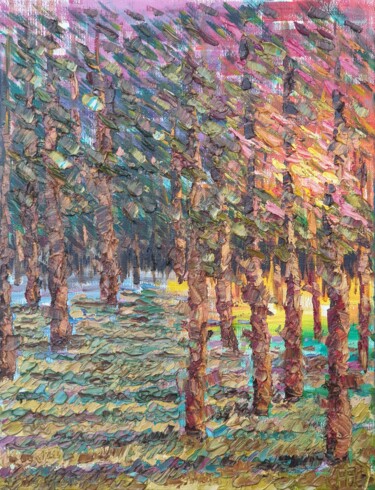 Ζωγραφική με τίτλο "Rainbow in the autu…" από Сергей Гонтаровский (Serhii Hontarovskyi), Αυθεντικά έργα τέχνης, Λάδι Τοποθετ…