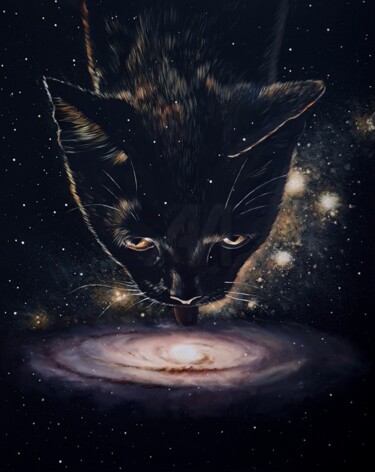 Painting titled "Sagittarius A*" by Svetlana Generalova, Original Artwork, Oil Mounted on Wood Stretcher frame