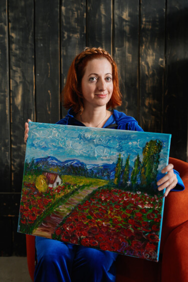 Peinture intitulée "The Magic of Poppies" par Nastyrosan, Œuvre d'art originale, Acrylique Monté sur Châssis en bois