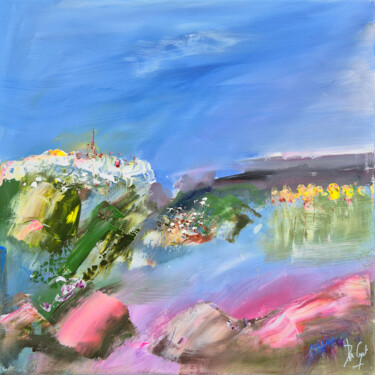 Peinture intitulée "Le souffle rose" par Muriel Cayet, Œuvre d'art originale, Acrylique Monté sur Châssis en bois