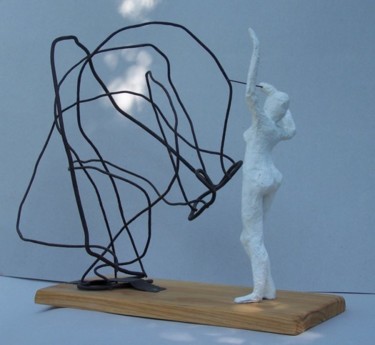 Sculpture intitulée "faire chanter le ve…" par Anne-Frédérique Ferret, Œuvre d'art originale