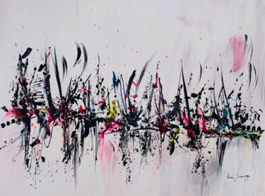 Pintura intitulada "Obstacles - tableau…" por Âme Sauvage, Obras de arte originais, Acrílico Montado em Outro painel rígido