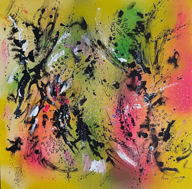 Pintura intitulada "Le noir est plus pr…" por Âme Sauvage, Obras de arte originais, Acrílico