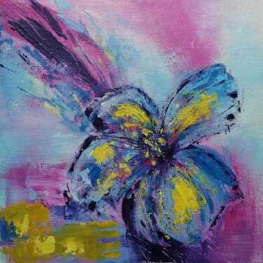Painting titled "A bright summer day" by Valeryia Kundaliova, Original Artwork, Acrylic Mounted on Other rigid panel