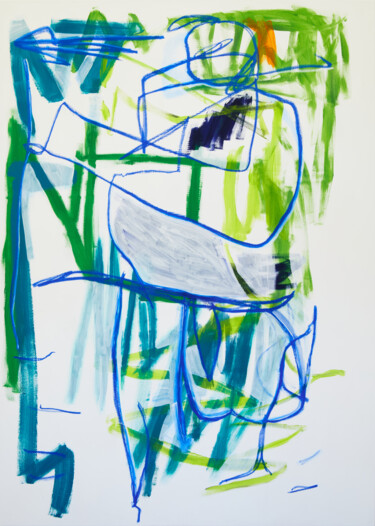 Painting titled "Caro Putting On Jea…" by Simon Findlay, Original Artwork, Oil