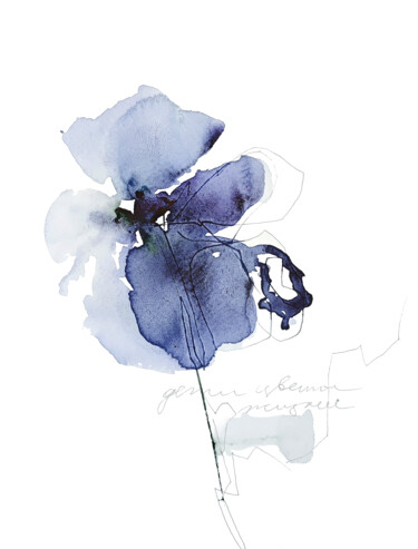 Malarstwo zatytułowany „Abstract Floral Min…” autorstwa Tani Soul, Oryginalna praca, Akwarela