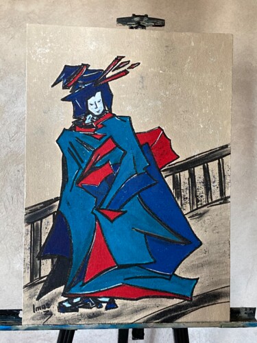 Peinture intitulée "Девушка-самурай" par Imar, Œuvre d'art originale, Acrylique