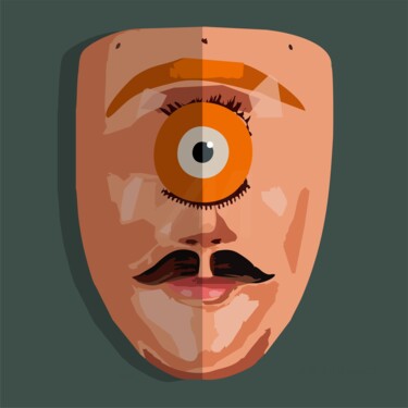 Digital Arts titled "mascarojo 34" by Ojolo, Original Artwork, Digital Painting