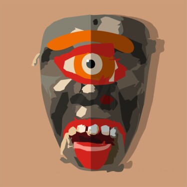 Digital Arts titled "mascarojo 35" by Ojolo, Original Artwork, Digital Painting