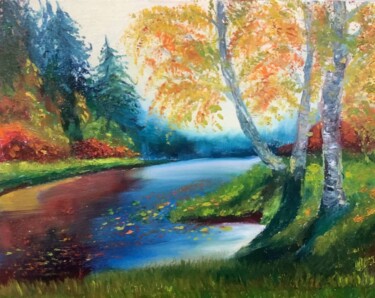 "Golden Autumn Origi…" başlıklı Tablo Nataliia Polehenko tarafından, Orijinal sanat, Petrol