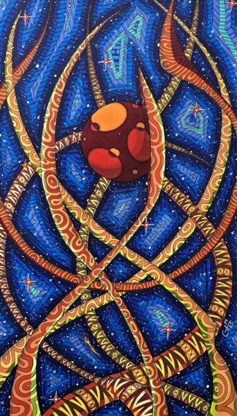 Drawing titled "Le temps d'un espac…" by Vincent Gibert, Original Artwork, Marker