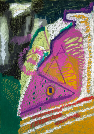Ζωγραφική με τίτλο "Abstract with Magen…" από Evgeniya Minina Zhemi, Αυθεντικά έργα τέχνης, Παστέλ