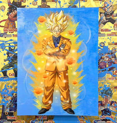 Ζωγραφική με τίτλο "Goku Boss" από Will B Art, Αυθεντικά έργα τέχνης, 2D ψηφιακή εργασία Τοποθετήθηκε στο Αλουμίνιο