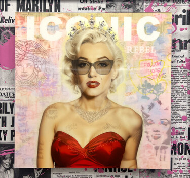 Ζωγραφική με τίτλο "Iconic Monroe" από Will B Art, Αυθεντικά έργα τέχνης, 2D ψηφιακή εργασία Τοποθετήθηκε στο Αλουμίνιο