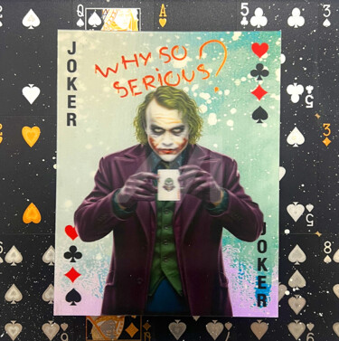 Painting titled "Joker So Serious" by Will B Art, Original Artwork, 2D Digital Work Mounted on Aluminium