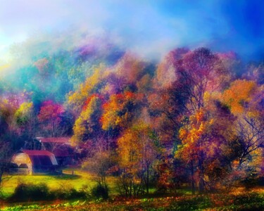 摄影 标题为“Fall Foliage, Maine…” 由Peter Watson, 原创艺术品, 数码摄影