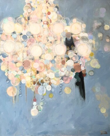 Pintura titulada "Black cat on the ch…" por Victoria Lyubelle, Obra de arte original, Oleo