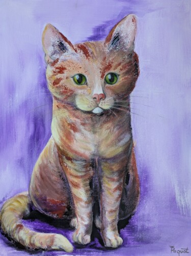 Ζωγραφική με τίτλο "Petit bandit roux" από Tatiana Paquot, Αυθεντικά έργα τέχνης, Ακρυλικό Τοποθετήθηκε στο Ξύλινο φορείο σκ…