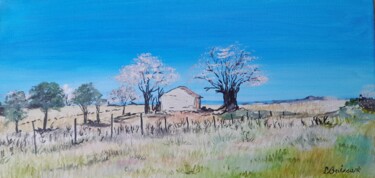 Painting titled "un cabanon au print…" by Lise Buissart, Original Artwork, Acrylic