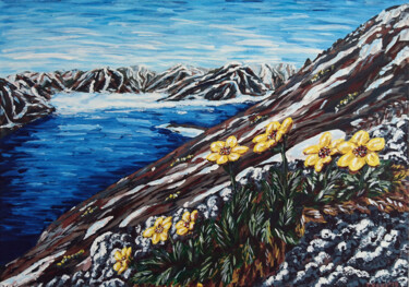 Peinture intitulée "Flowers of the Moun…" par Tatiana Taner, Œuvre d'art originale, Acrylique Monté sur Châssis en bois