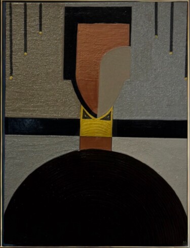 Peinture intitulée "Andy “El Guerrero”" par Andres Pineda, Œuvre d'art originale, Ciment Monté sur Châssis en bois