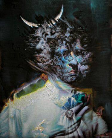 Pintura intitulada "The Mirror of Becom…" por Bogdan Dide, Obras de arte originais, Óleo Montado em Armação em madeira