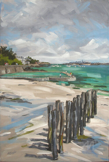 Peinture intitulée "Brises lames de la…" par Elisabeth Bazin, Œuvre d'art originale, Acrylique Monté sur Châssis en bois