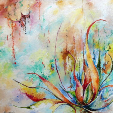 Pintura titulada "Florilège 8" por Jean Jourdan, Obra de arte original, Oleo Montado en Cartulina