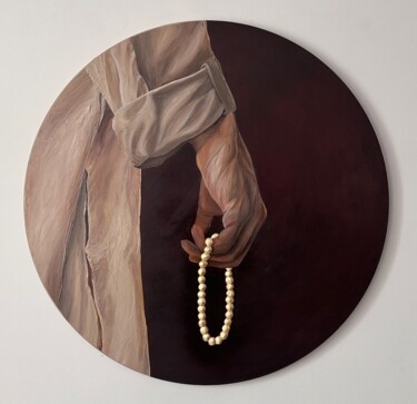 Painting titled "Prayer Beads" by Il Vira Usupova, Original Artwork, Acrylic Mounted on Wood Stretcher frame