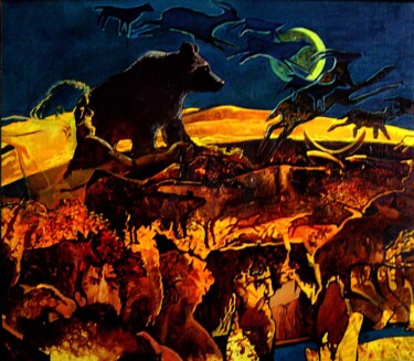 Pintura intitulada "Древняя религия сла…" por Nadezda Urbanovic, Obras de arte originais, Óleo Montado em Armação em madeira