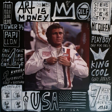 绘画 标题为“SPACO - Steve Mcque…” 由Spaco, 原创艺术品, 丙烯 安装在木质担架架上