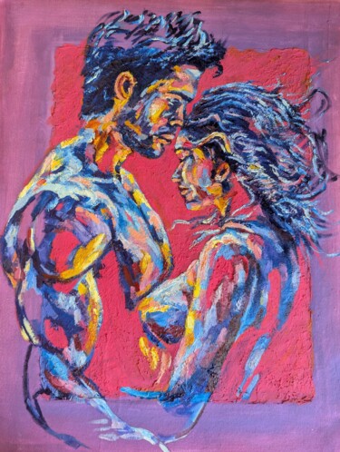 Malerei mit dem Titel "Embrace" von Oksana Almiz, Original-Kunstwerk, Öl
