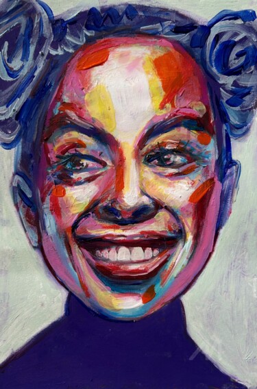 Peinture intitulée "Laughing woman mixe…" par Julia Brinkfrau, Œuvre d'art originale, Acrylique