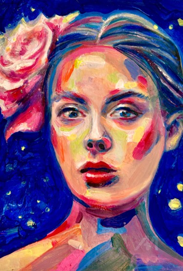 Peinture intitulée "Floral Radiance bun…" par Julia Brinkfrau, Œuvre d'art originale, Acrylique