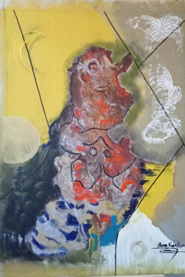 "inspiration carte d…" başlıklı Tablo Farhat Boudokhane tarafından, Orijinal sanat, Akrilik Ahşap Sedye çerçevesi üzerine mo…