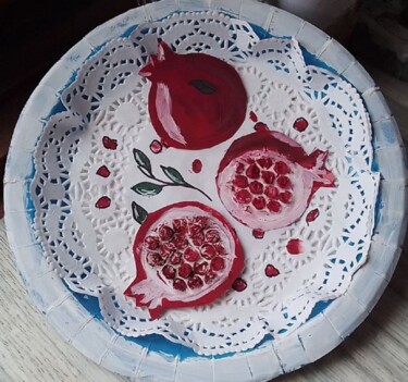 "Pomegranate fruits" başlıklı Kolaj Anna_shpir tarafından, Orijinal sanat, Guaş boya