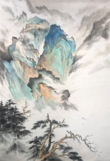 "The Mountain's Brea…" başlıklı Tablo 飏 杨 tarafından, Orijinal sanat, Mürekkep