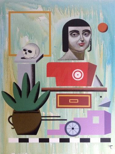 "Le carrelage" başlıklı Tablo Flavien Couche tarafından, Orijinal sanat, Akrilik Ahşap Sedye çerçevesi üzerine monte edilmiş