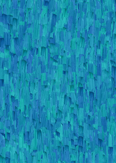 Arts numériques intitulée "Azure Blue Monochro…" par Vafa Majidli, Œuvre d'art originale, Peinture numérique