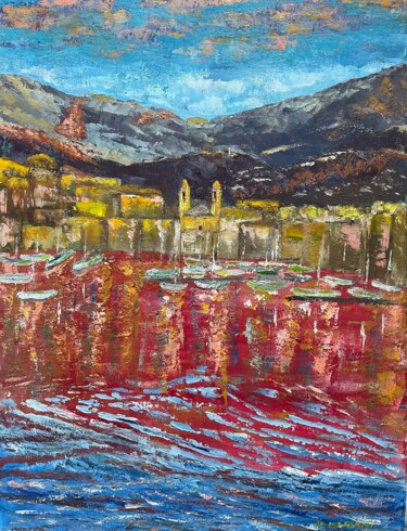 Malerei mit dem Titel "Bastia fin de journ…" von Jm Mariani, Original-Kunstwerk, Öl Auf Keilrahmen aus Holz montiert