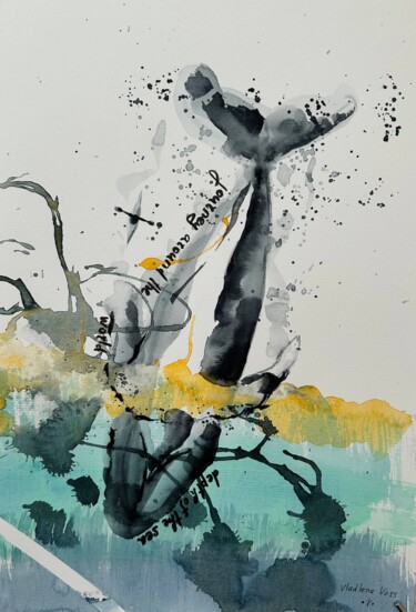 绘画 标题为“Whale. Original Abs…” 由Vladlena Voss, 原创艺术品, 水彩