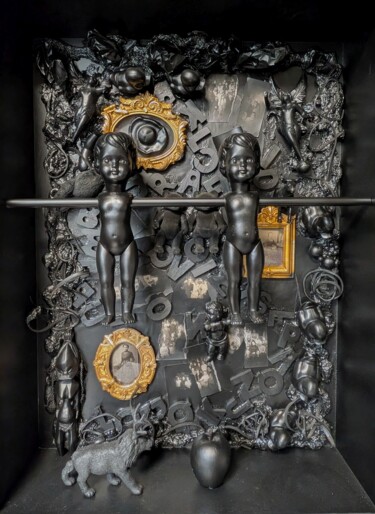 Malarstwo zatytułowany „Solving Black-Box A…” autorstwa Pepijn Simon, Oryginalna praca, Akryl Zamontowany na Panel drewniany