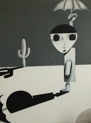 Peinture intitulée "The Secret Agent" par Leslie Greenrod, Œuvre d'art originale, Acrylique Monté sur Châssis en bois