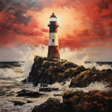 印花与版画 标题为“RED HORIZON” 由Voskresenskaya, 原创艺术品, 数字打印