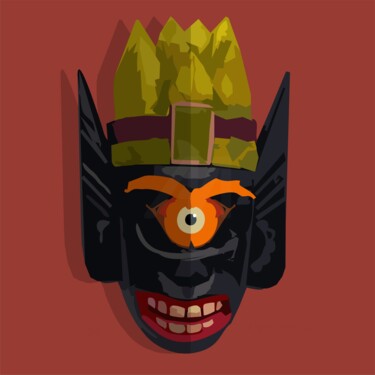 Arte digital titulada "mascarojo 46" por Ojolo, Obra de arte original, Pintura Digital