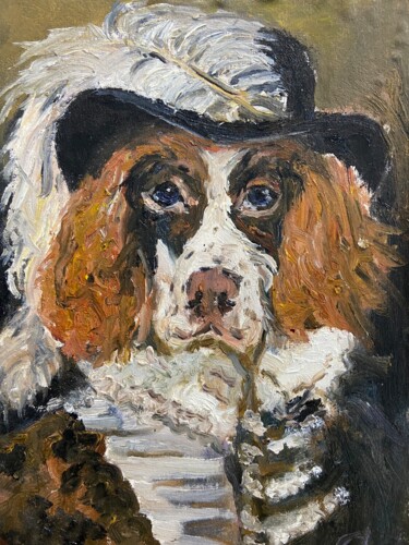 Painting titled "oil painting on lin…" by Svetlana Shtamburg, Original Artwork, Oil Mounted on Cardboard