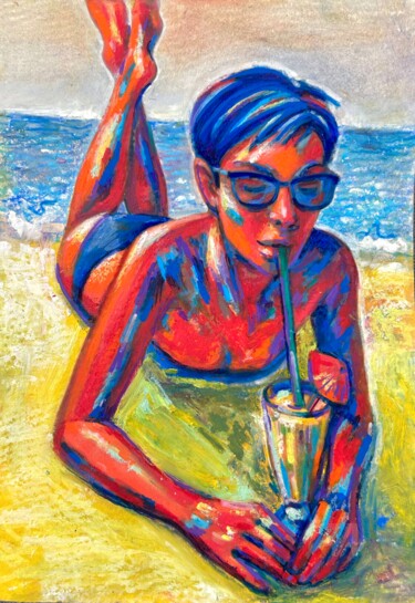 Painting titled "Sunlit Moment by th…" by Julia Brinkfrau, Original Artwork, Acrylic