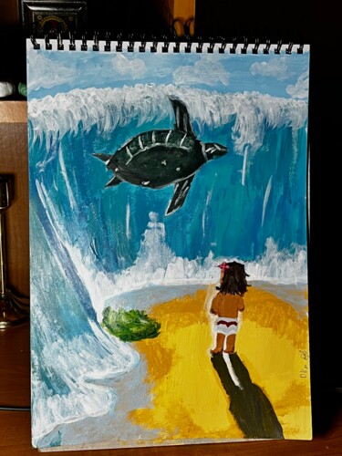 Drawing titled "Душа" by Dominika Korneeva, Original Artwork, Acrylic