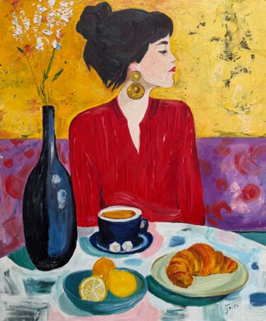 Pintura intitulada "Interior painting 6…" por Elena Polischuk, Obras de arte originais, Óleo Montado em Armação em madeira