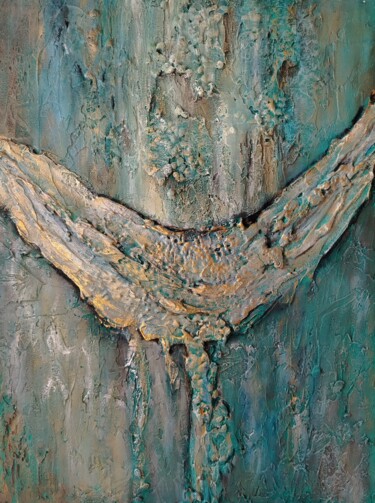 "Source. Emerald abs…" başlıklı Tablo Elena Kononenko tarafından, Orijinal sanat, Akrilik